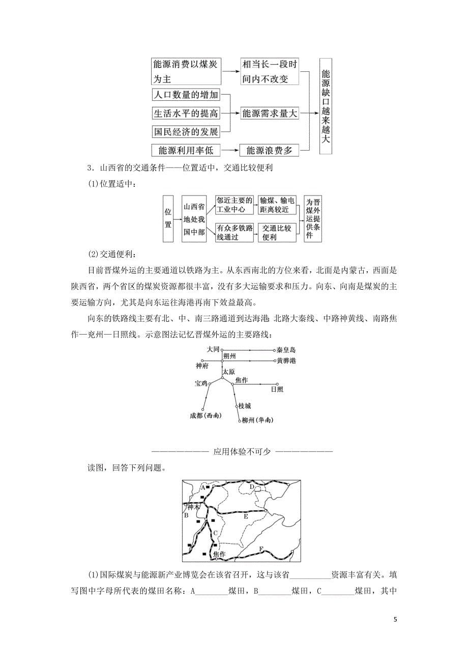 2017-2018学年高中地理 第三章 区域自然资源综合开发利用 第一节 能源资源的开发——以我国山西省为例教学案 新人教版必修3_第5页