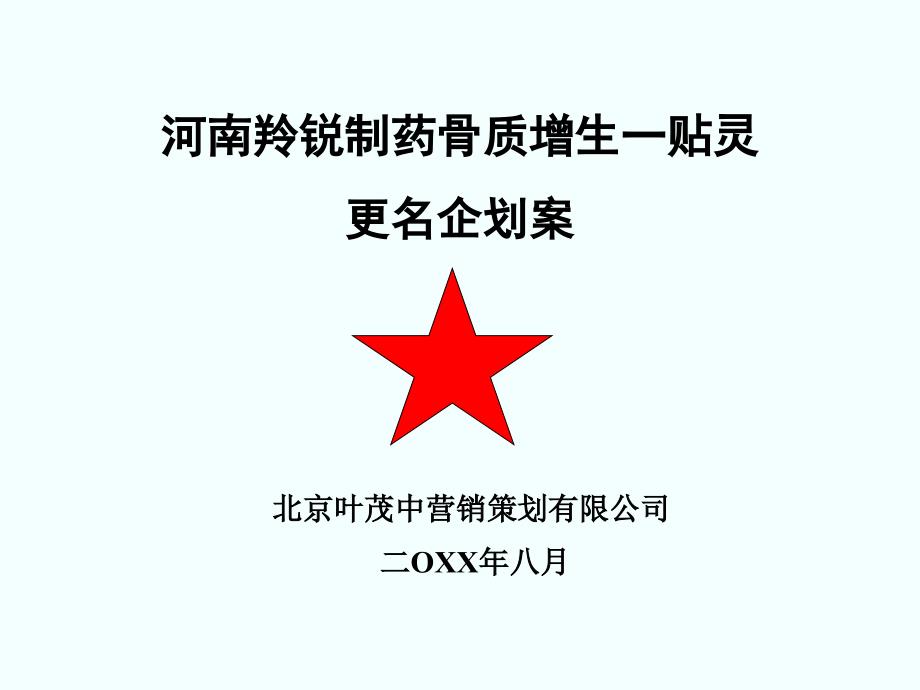 某骨质增生药更名企划案ppt培训课件_第1页