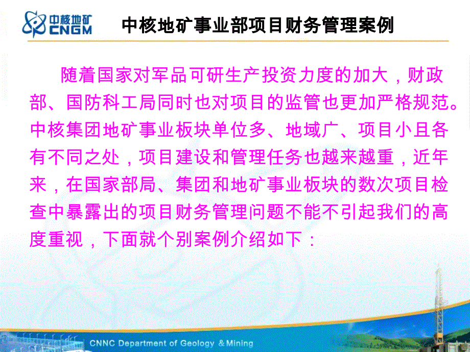 中核集团地矿事业部项目财务管理案例 财务资产部 6月_第2页