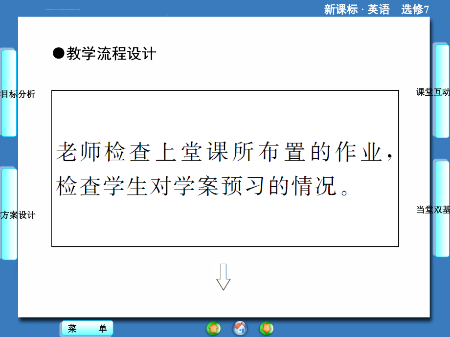 2014秋高中英语（新人教版选修7）教学课件（目标分析方案设计自主导学）_5_第4页