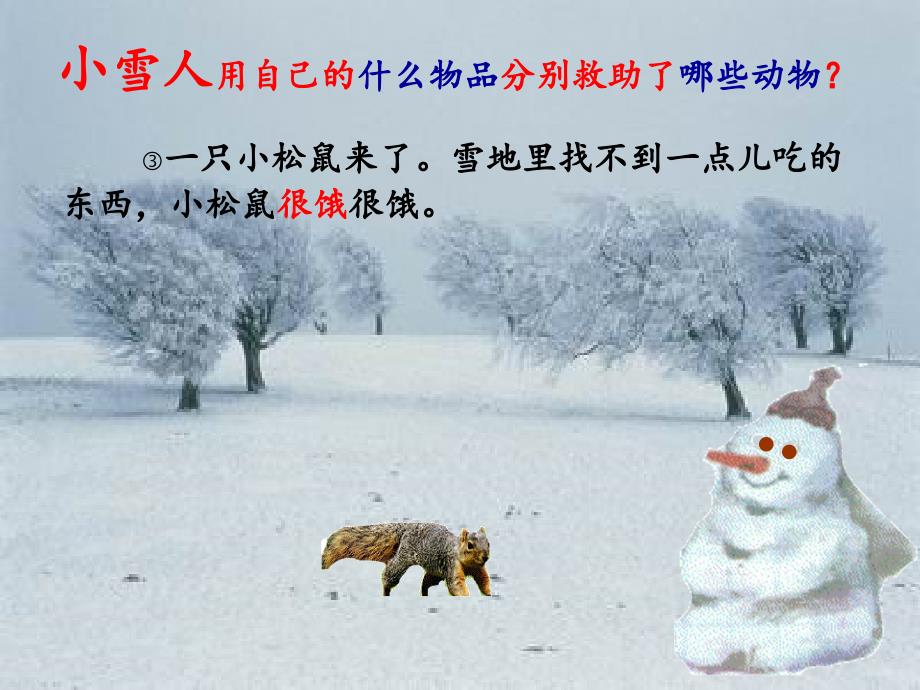 好心的小雪人课件小学语文湘教版二年级上册_2_第4页