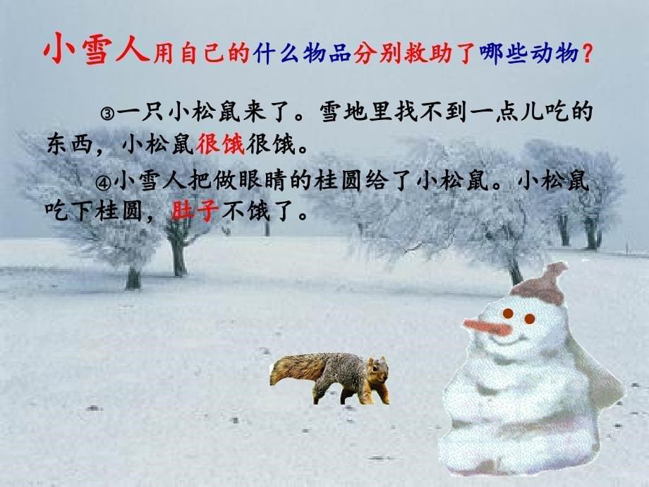 好心的小雪人课件小学语文湘教版二年级上册_2_第5页