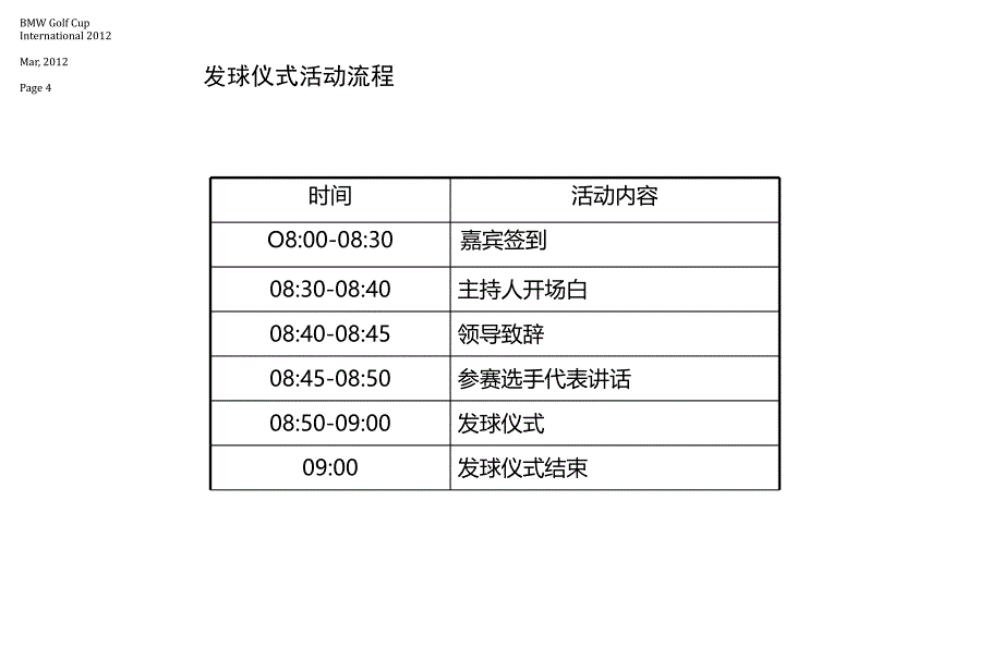 宝马bmw杯国际高尔夫球赛分站赛发球仪式活动策划方案_第4页