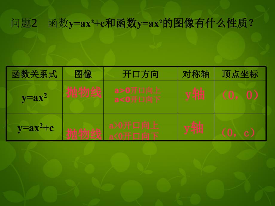 山东省滕州市大坞镇大坞中学九年级数学下册二次函数的图象课件北师大版_第3页