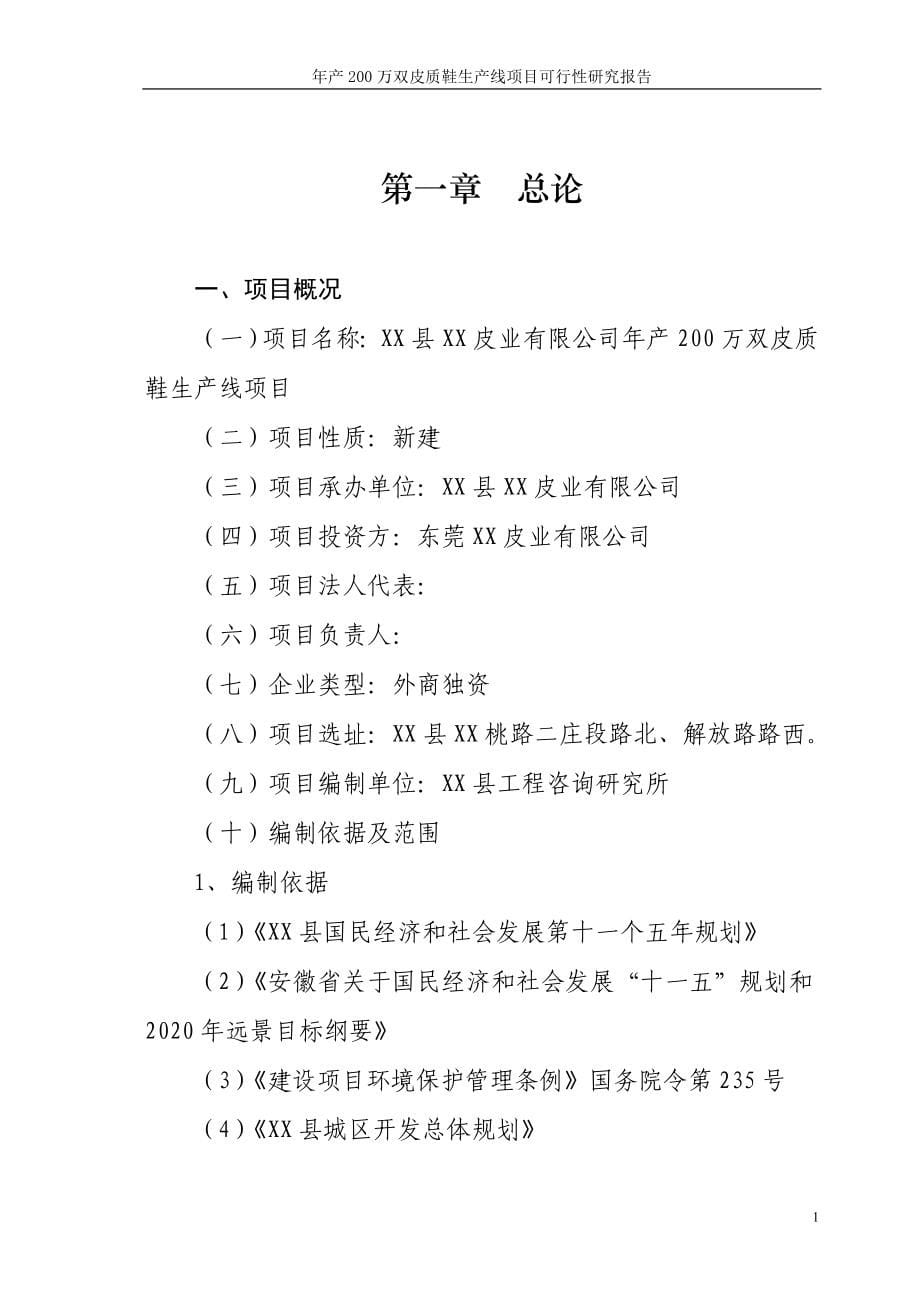 年产200万双皮质鞋生产线项目可行性研究报告_第5页