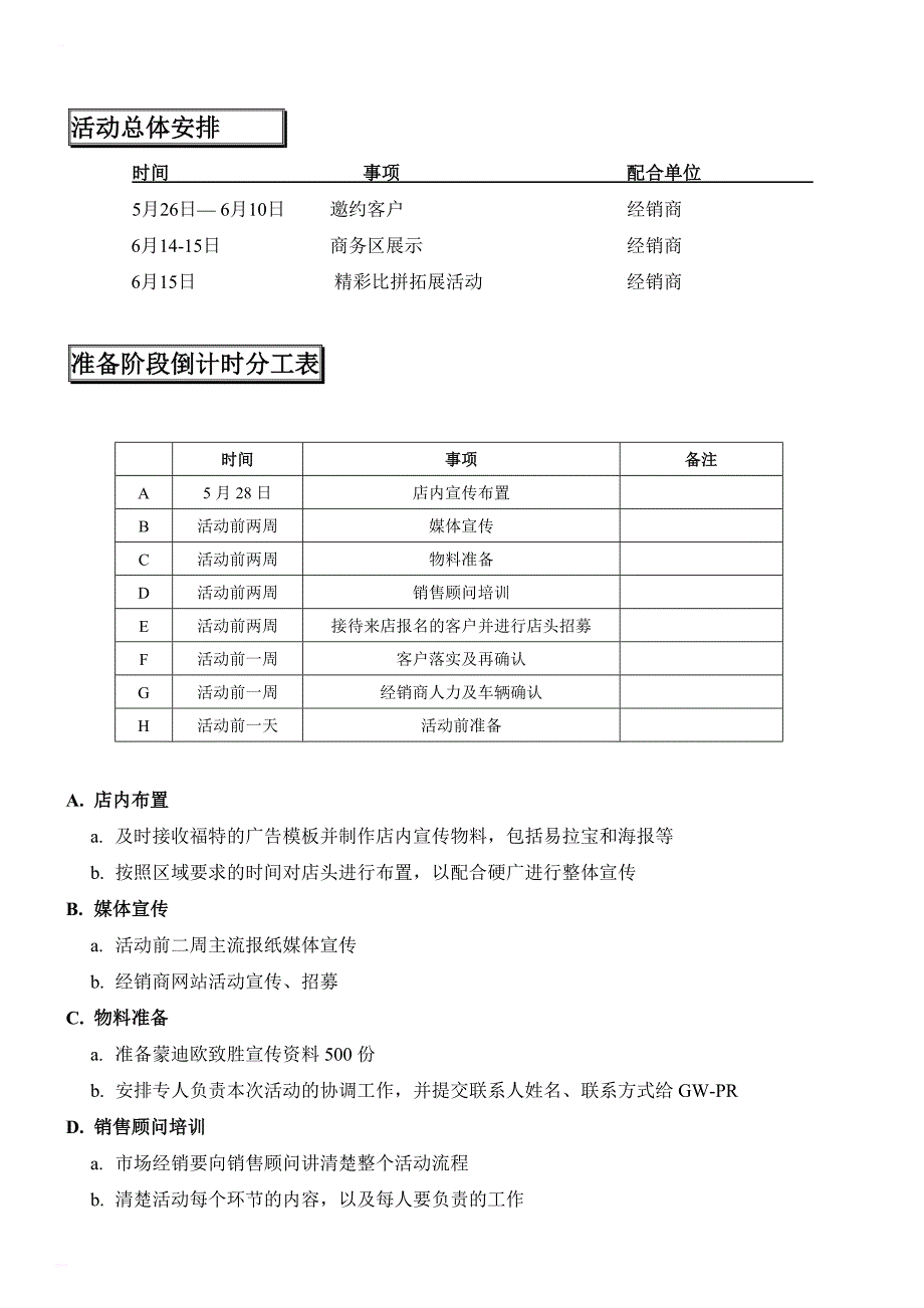 长安福特蒙迪欧经销商拓展活动执行手册_第2页