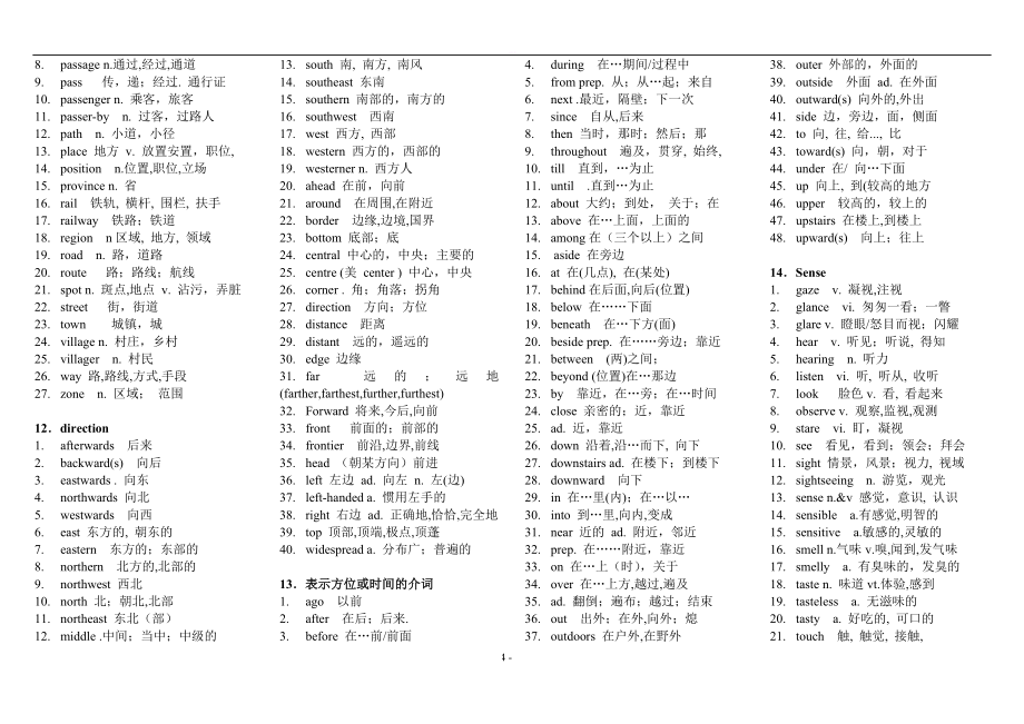 英语知识分类词汇(全) 英语语法手册(全_第4页