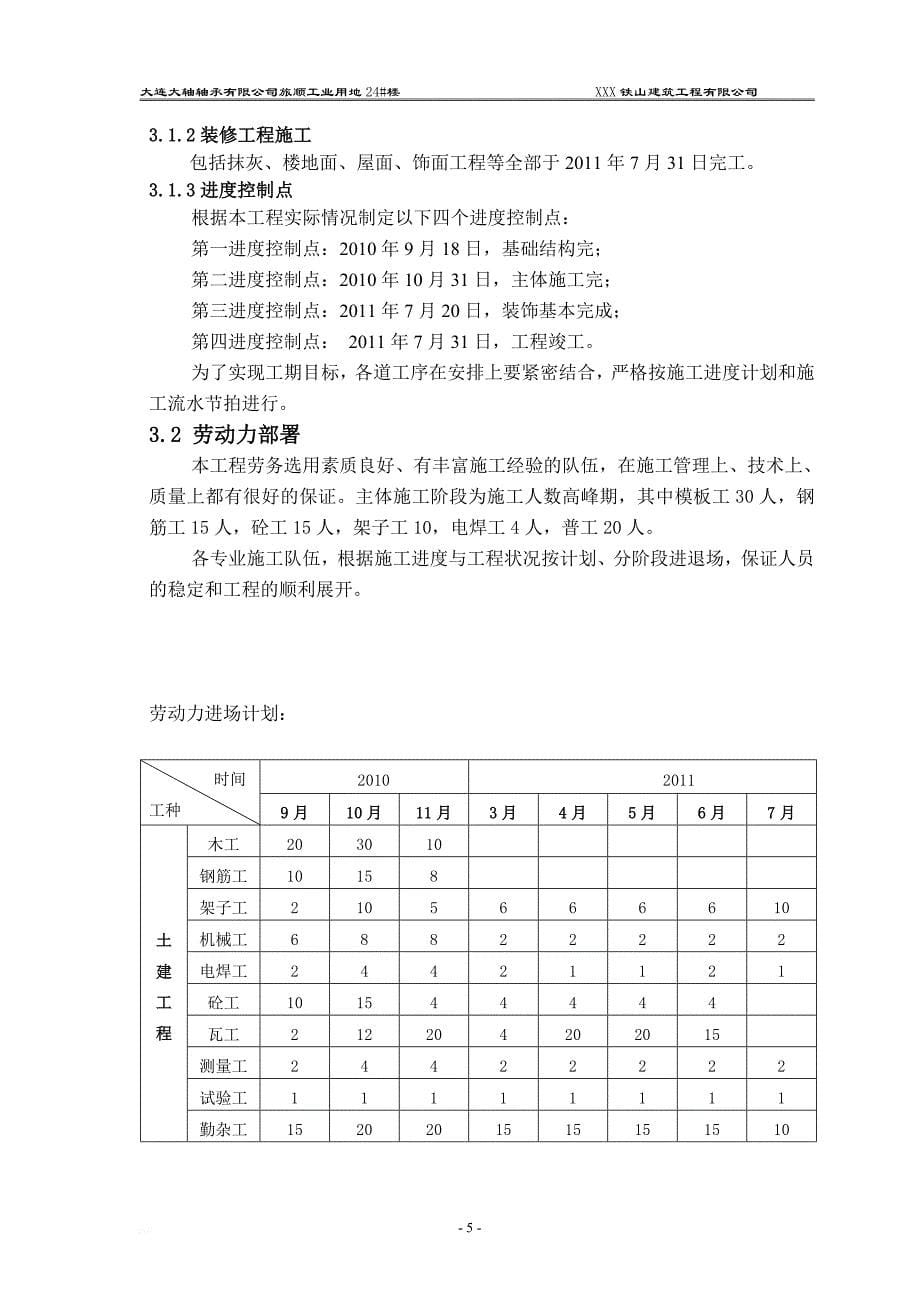 某公司厂房施工组织设计_第5页