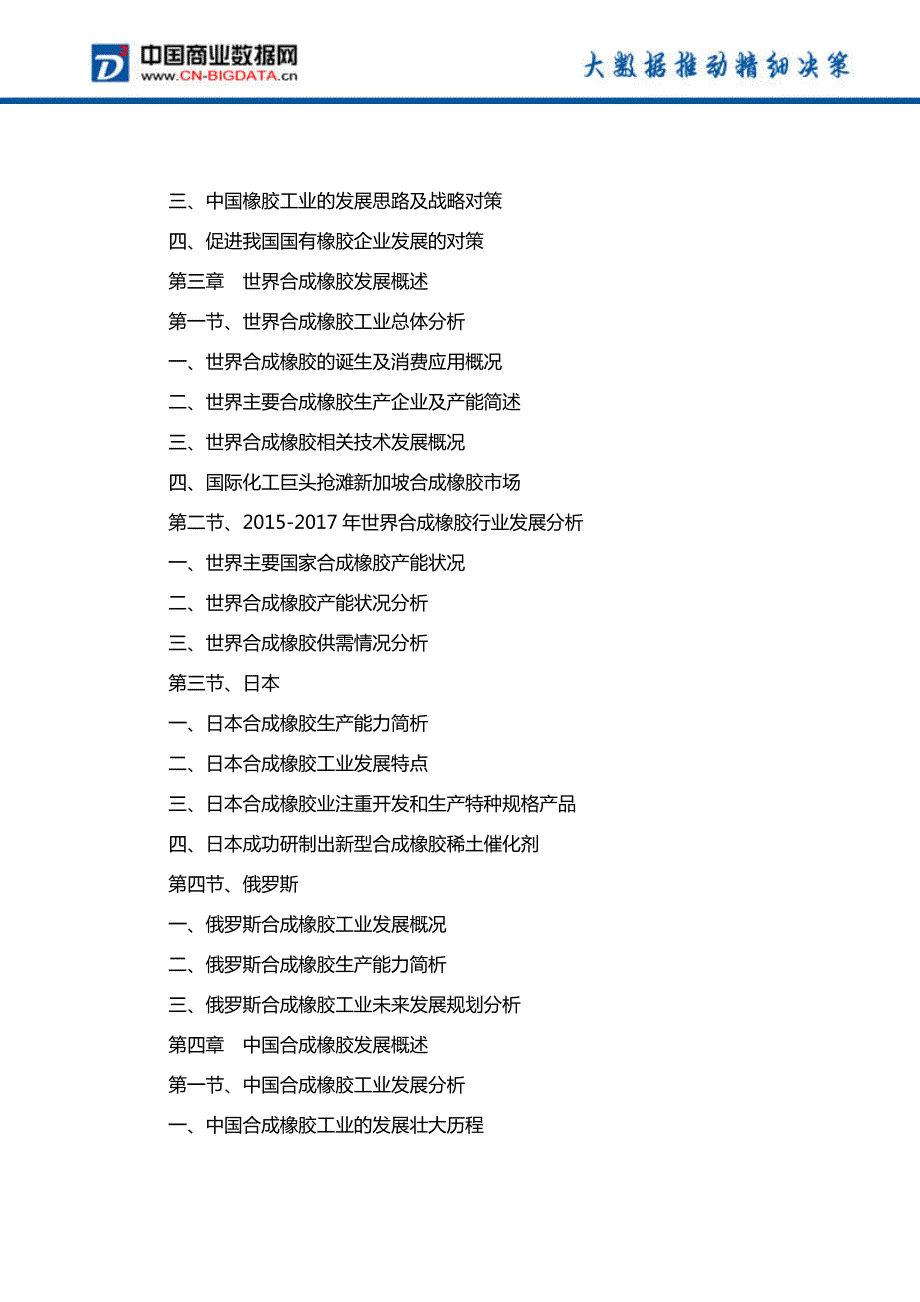 中国合成橡胶行业发展预测及投资战略报告(2017-2022)-目录_第4页