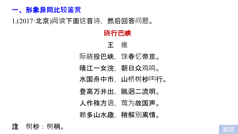 2019届高考语文（人教版全国）大一轮复习课件：第六章　古诗鉴赏——基于思想内容和艺术特色的鉴赏性阅读 微专题一 _第4页