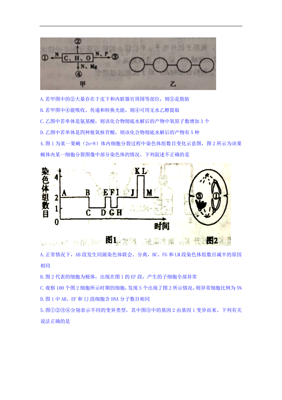 安徽省2018年高三下学期第三次模拟考试理综生物试题 word版含答案_第2页