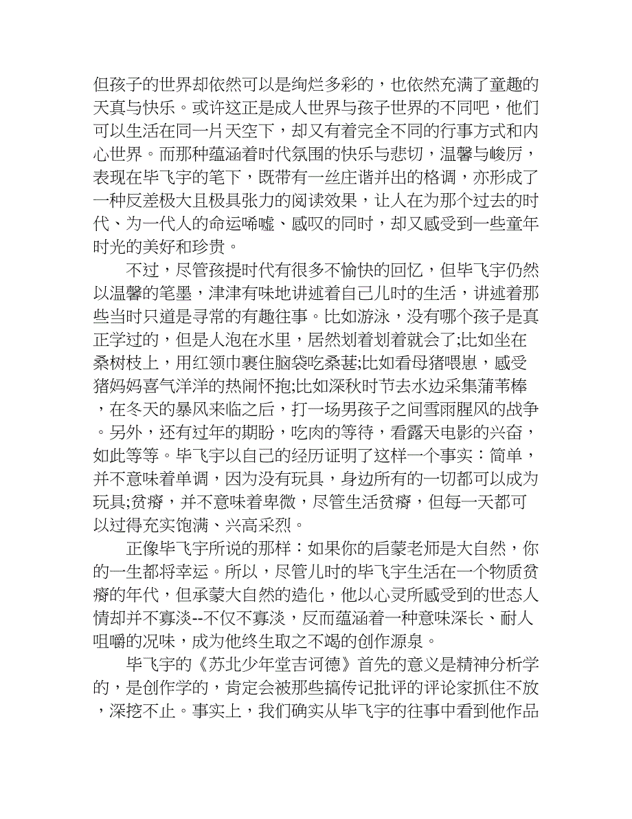 东北少年堂吉诃德读后感480字.doc_第3页