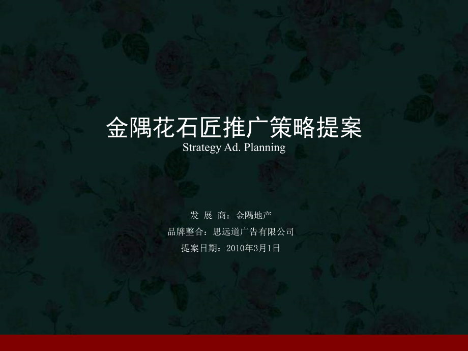 北京 金隅花石匠推广策略提案2010年_第1页