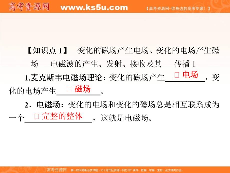 2019高考物理一轮优级（备、讲、练）全国经典版课件：16-3电磁波 _第3页