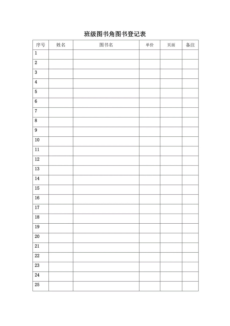 班级图书角图书登记表_第2页
