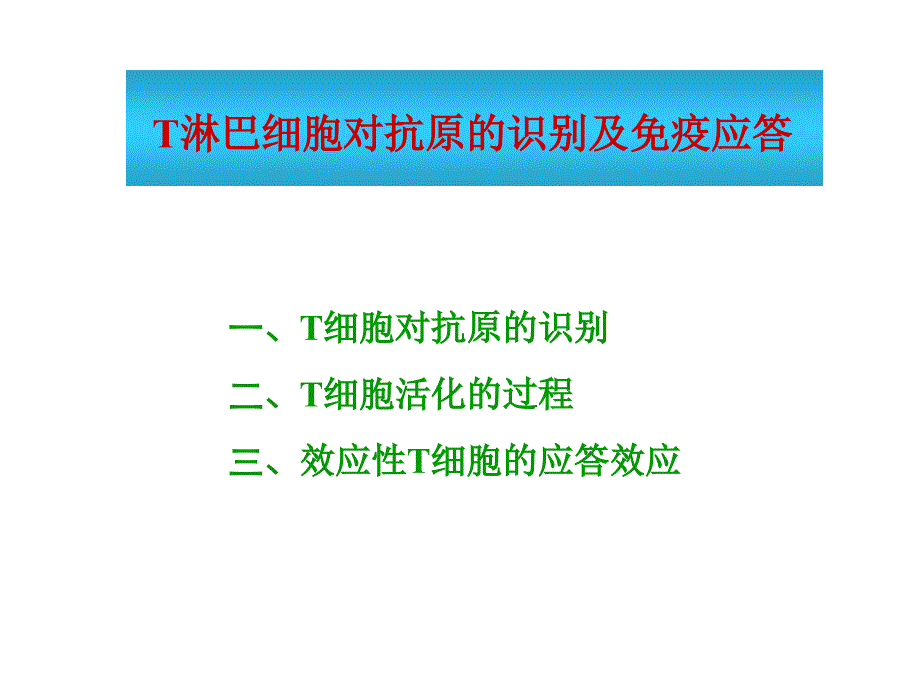 t细胞免疫 t淋巴细胞对抗原的识别及免疫应答_第1页