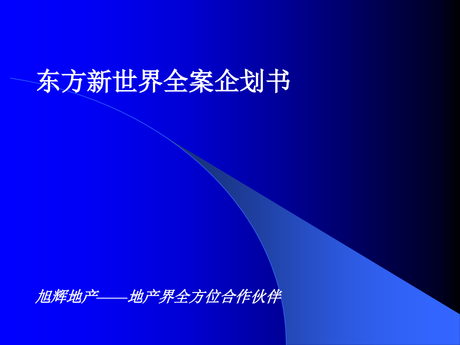 广州东方新世界全案策划书ppt培训课件_第1页