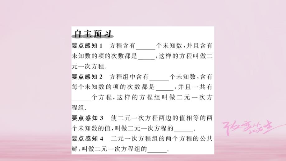 七年级数学下册第8章二元一次方程组8.1二元一次方程组课件新新人教_第2页