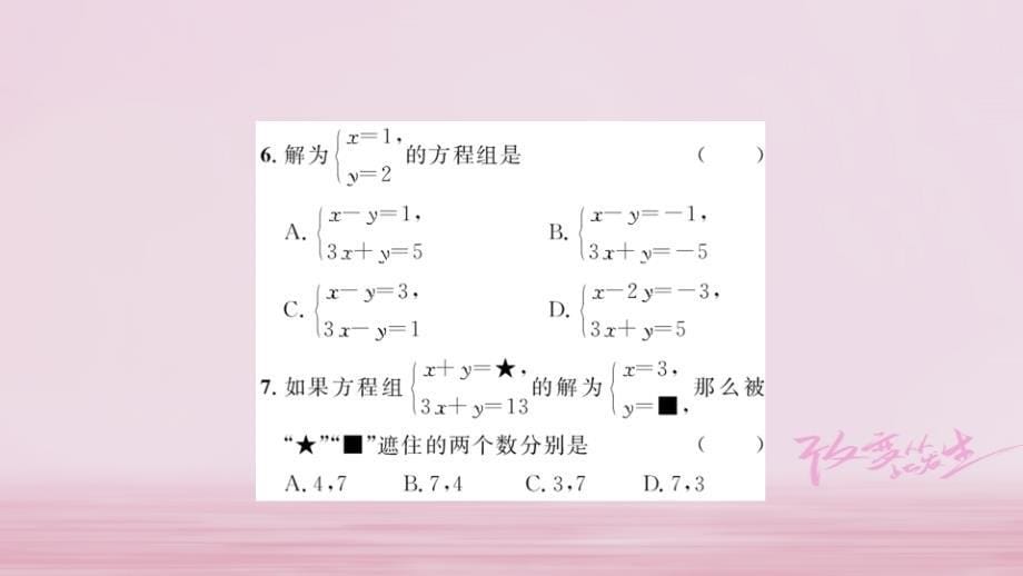 七年级数学下册第8章二元一次方程组8.1二元一次方程组课件新新人教_第5页