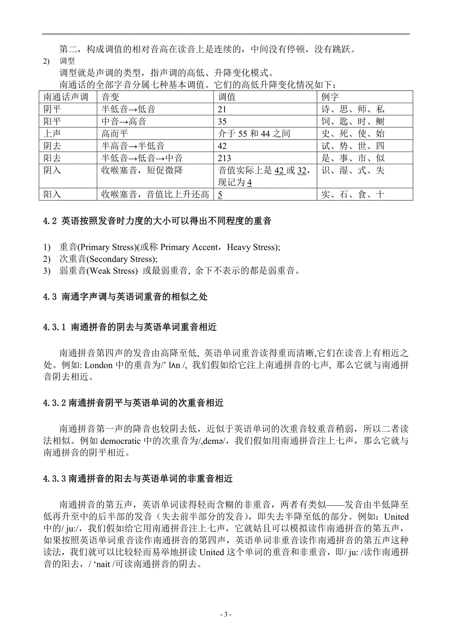 从词重音看南通方言对英语学习的影响_第3页