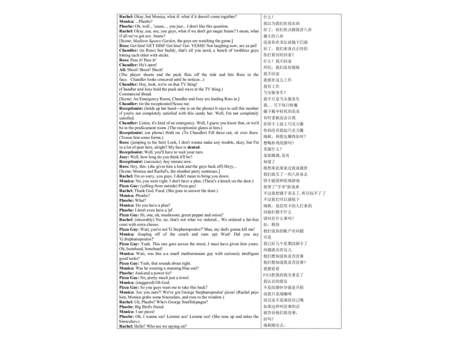 老友记第一季第四集字幕以及翻译ppt培训课件_第4页