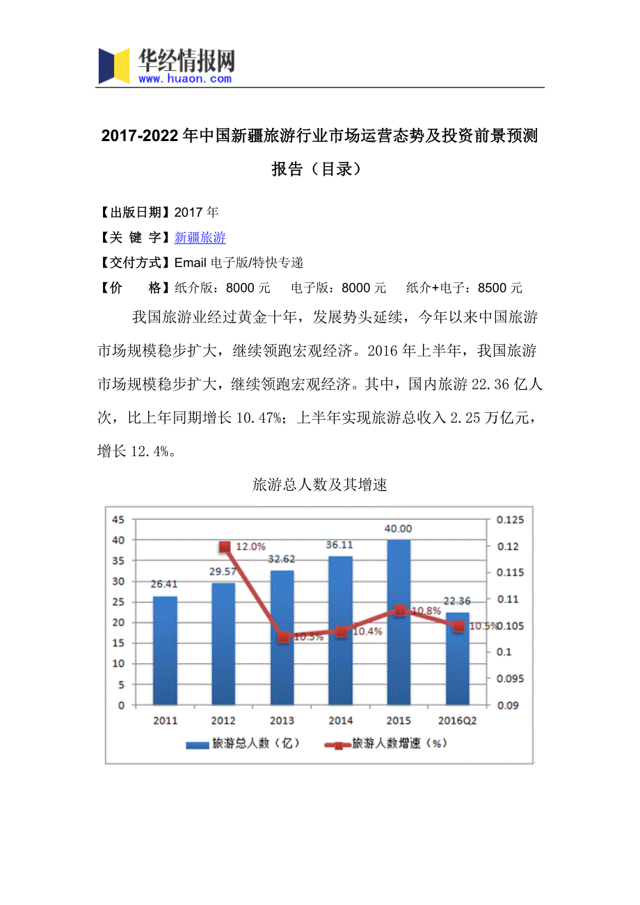 2017年中国新疆旅游行业市场运营态势及投资前景预测_第3页