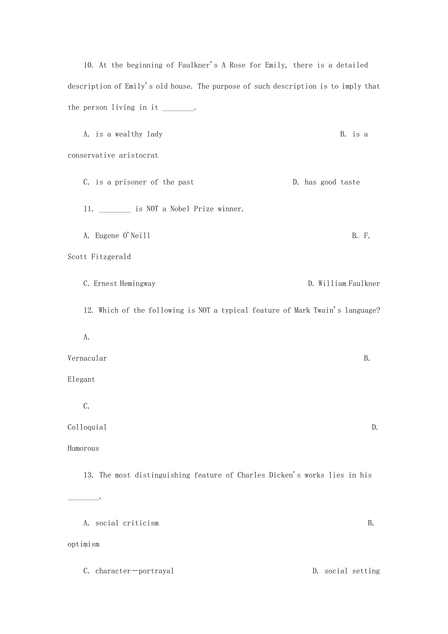 英美文学试题选(供TEM8复习备考用)_第4页