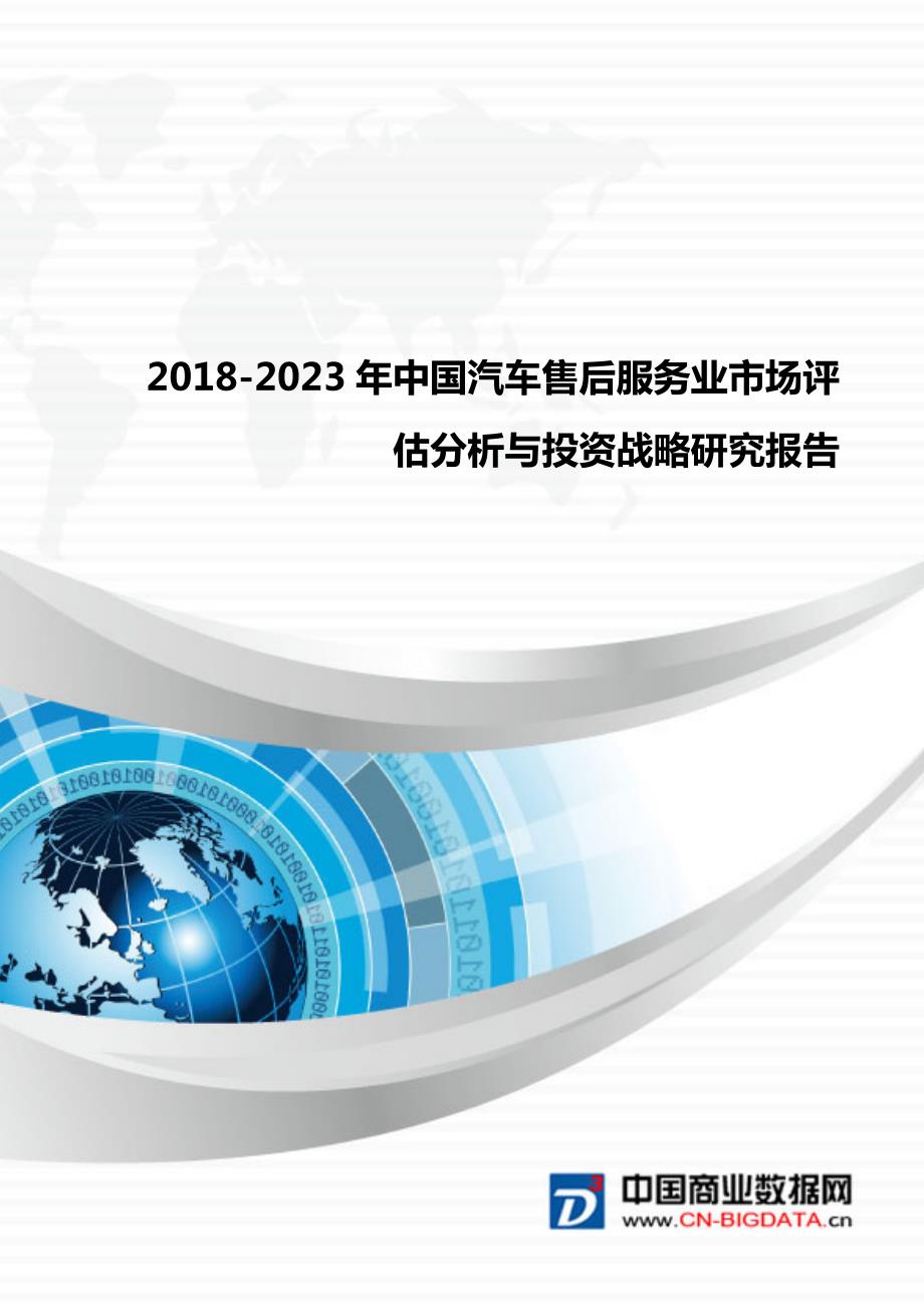 2018-2023年中国汽车售后服务业市场评估分析与投资战略研究报告_第1页