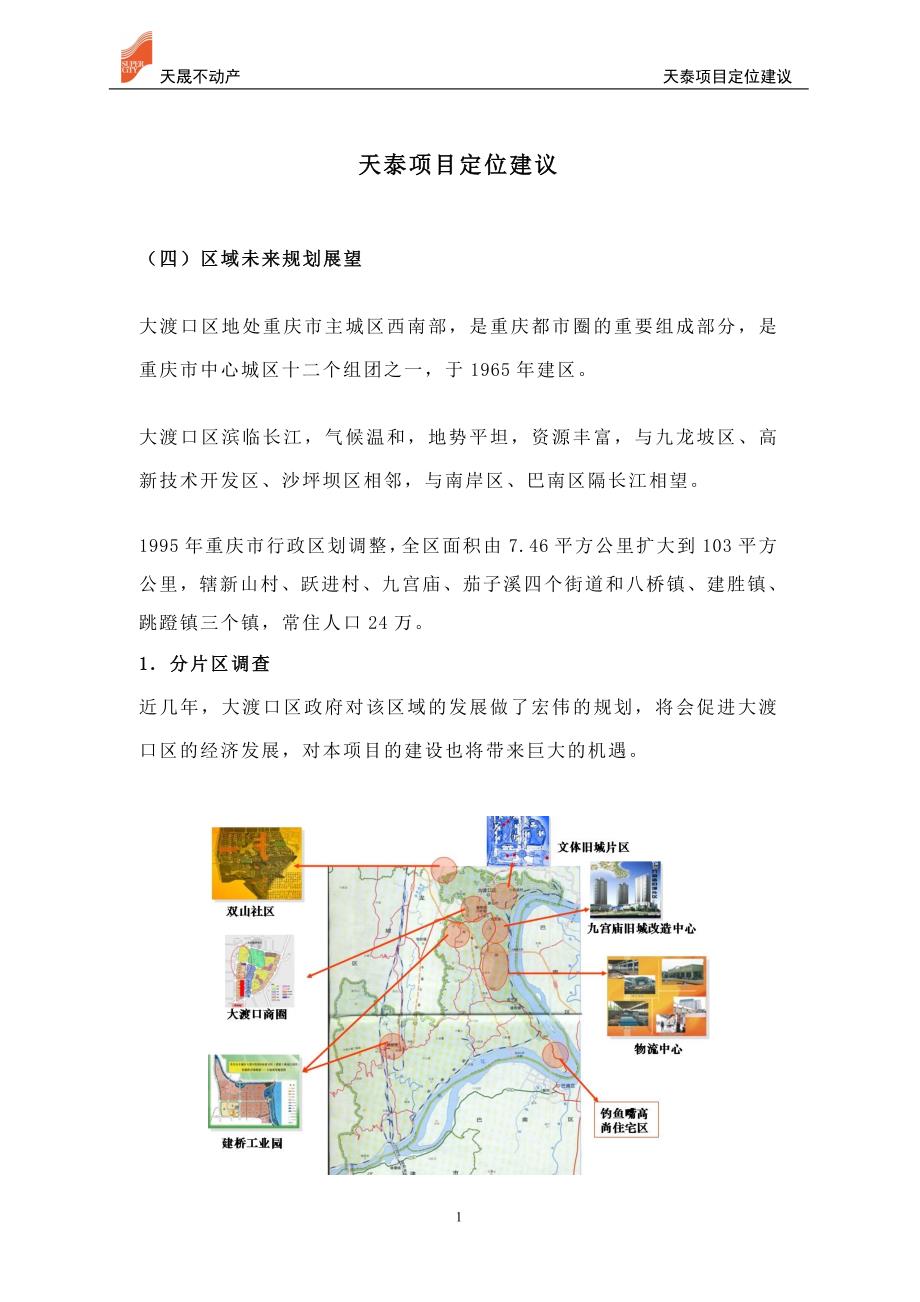 重庆市天泰金地广场项目定位建议报告天晟不动产_第1页