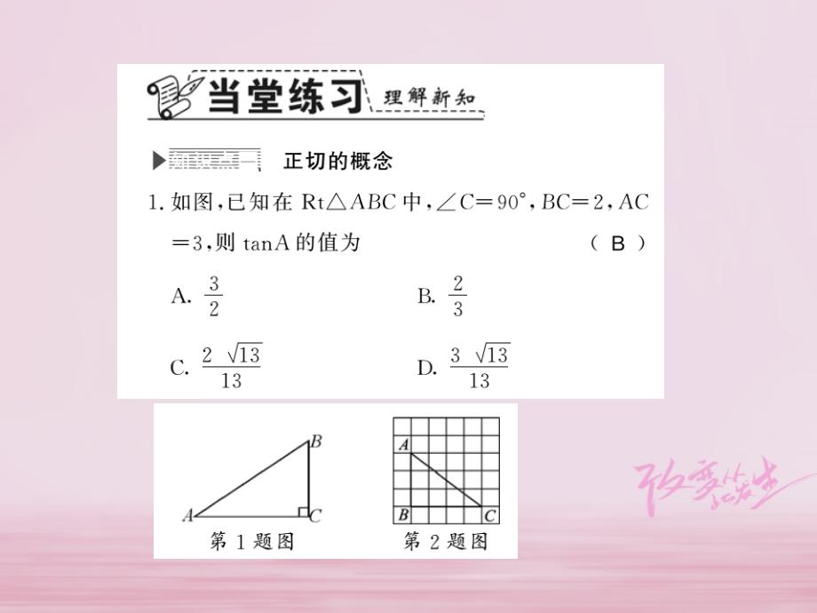 2018年秋九年级数学下册第一章直角三角形的边角关系1.1锐角三角函数第1课时习题课件新版北师大_第3页