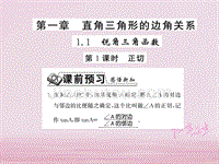 2018年秋九年级数学下册第一章直角三角形的边角关系1.1锐角三角函数第1课时习题课件新版北师大