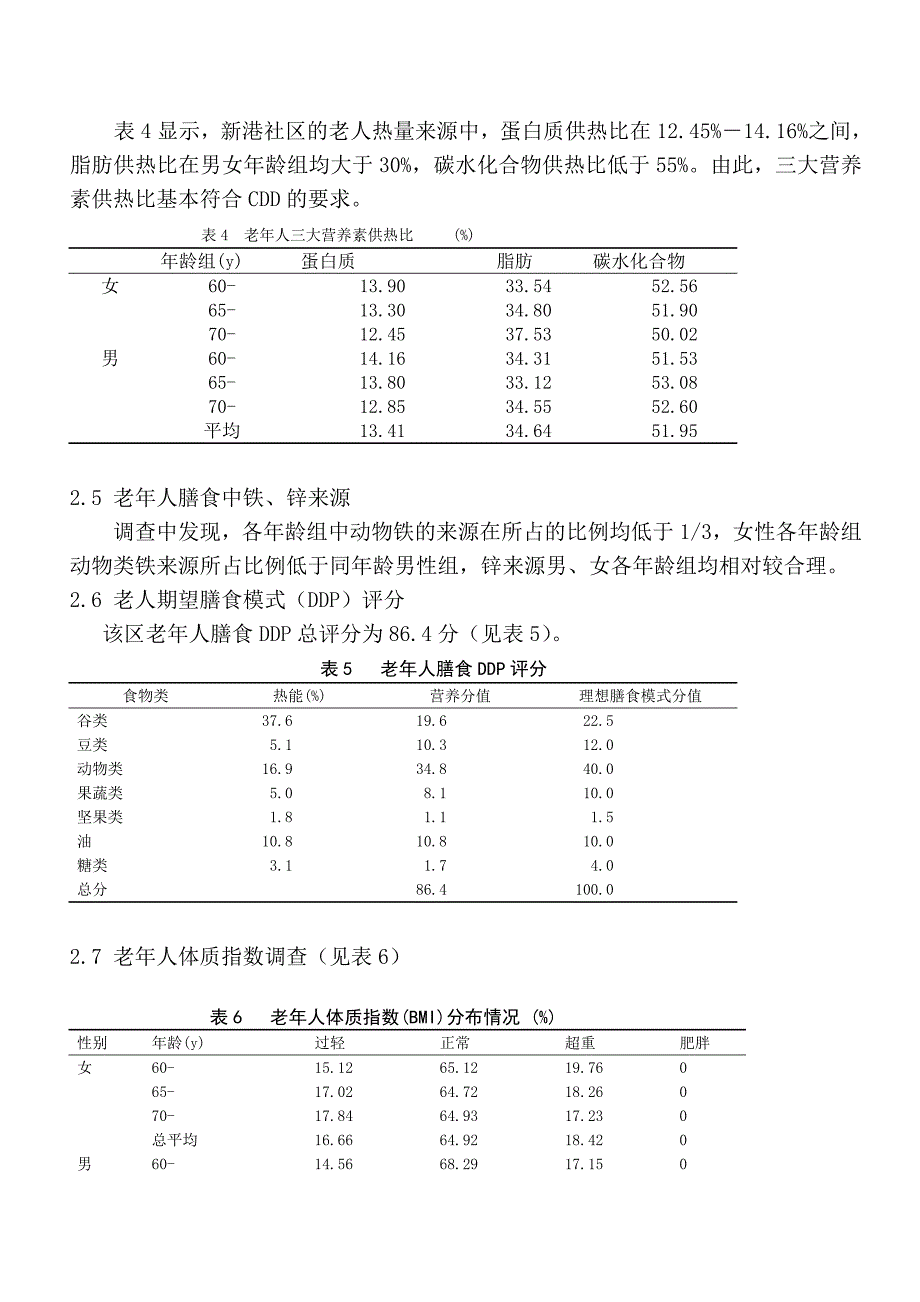 深圳市新港社区老人年膳食结构的调查分析_第4页