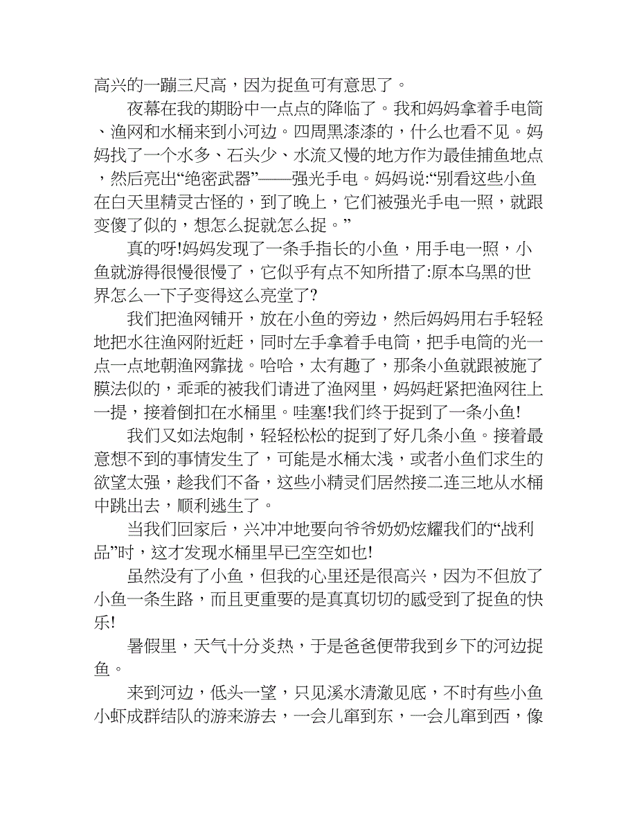 精选优秀暑假捕鱼作文500字.doc_第2页