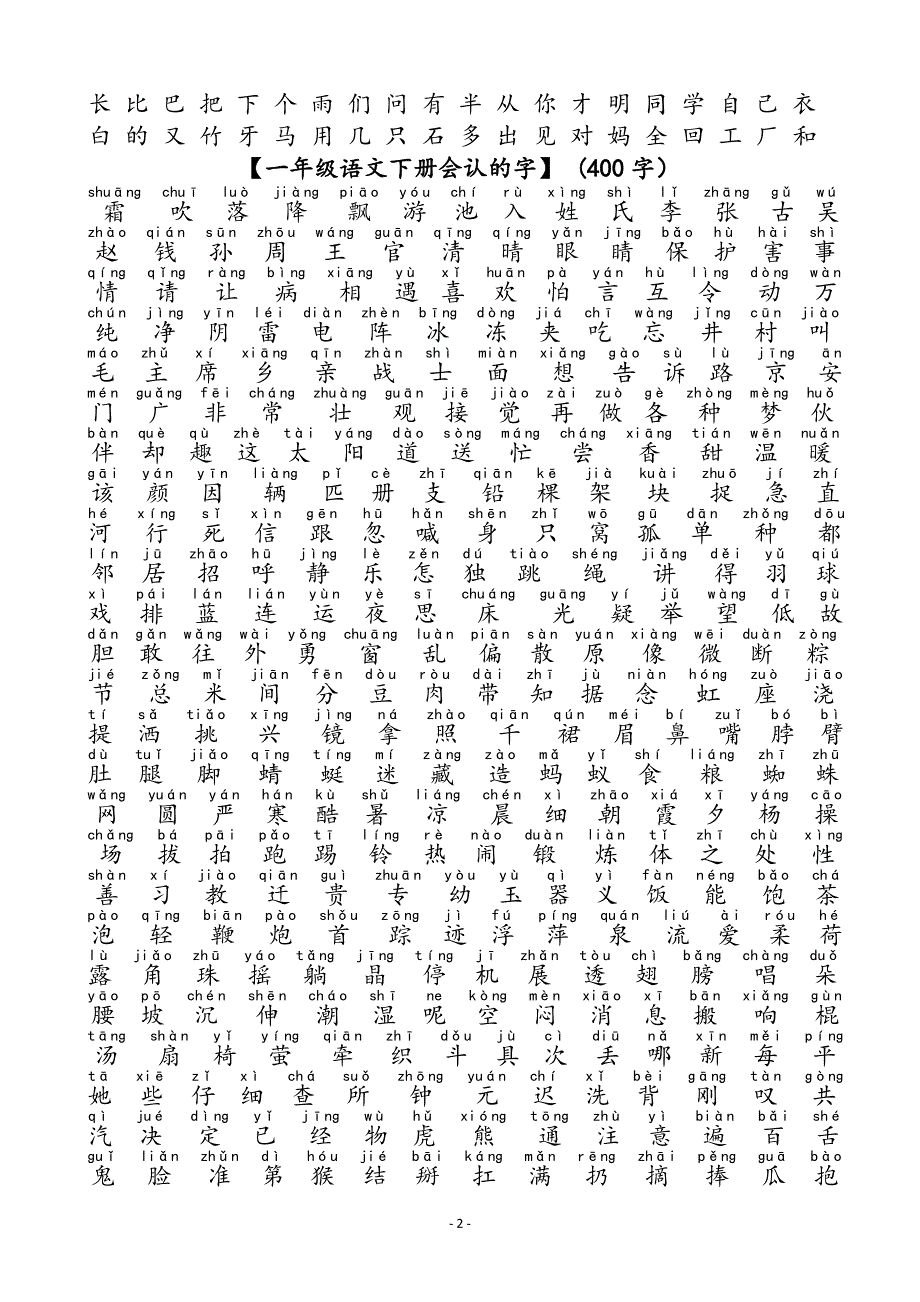 新1-6年级生字表_第2页