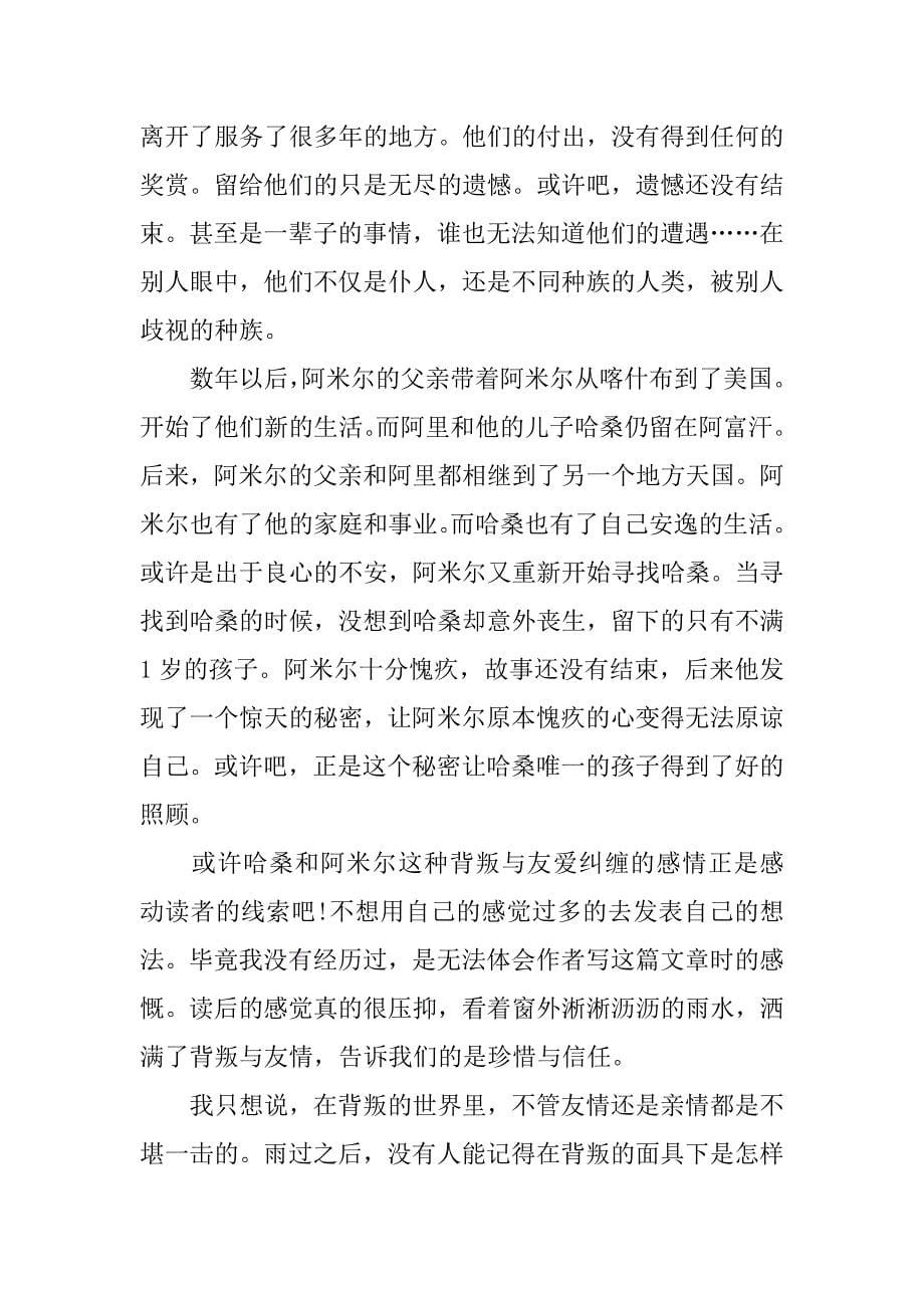 追风筝的人读后感900字.doc_第5页