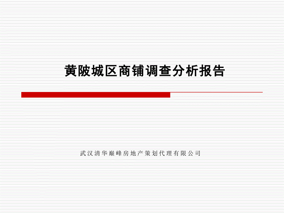 武汉黄陂城区商铺调查分析报告课件_第1页