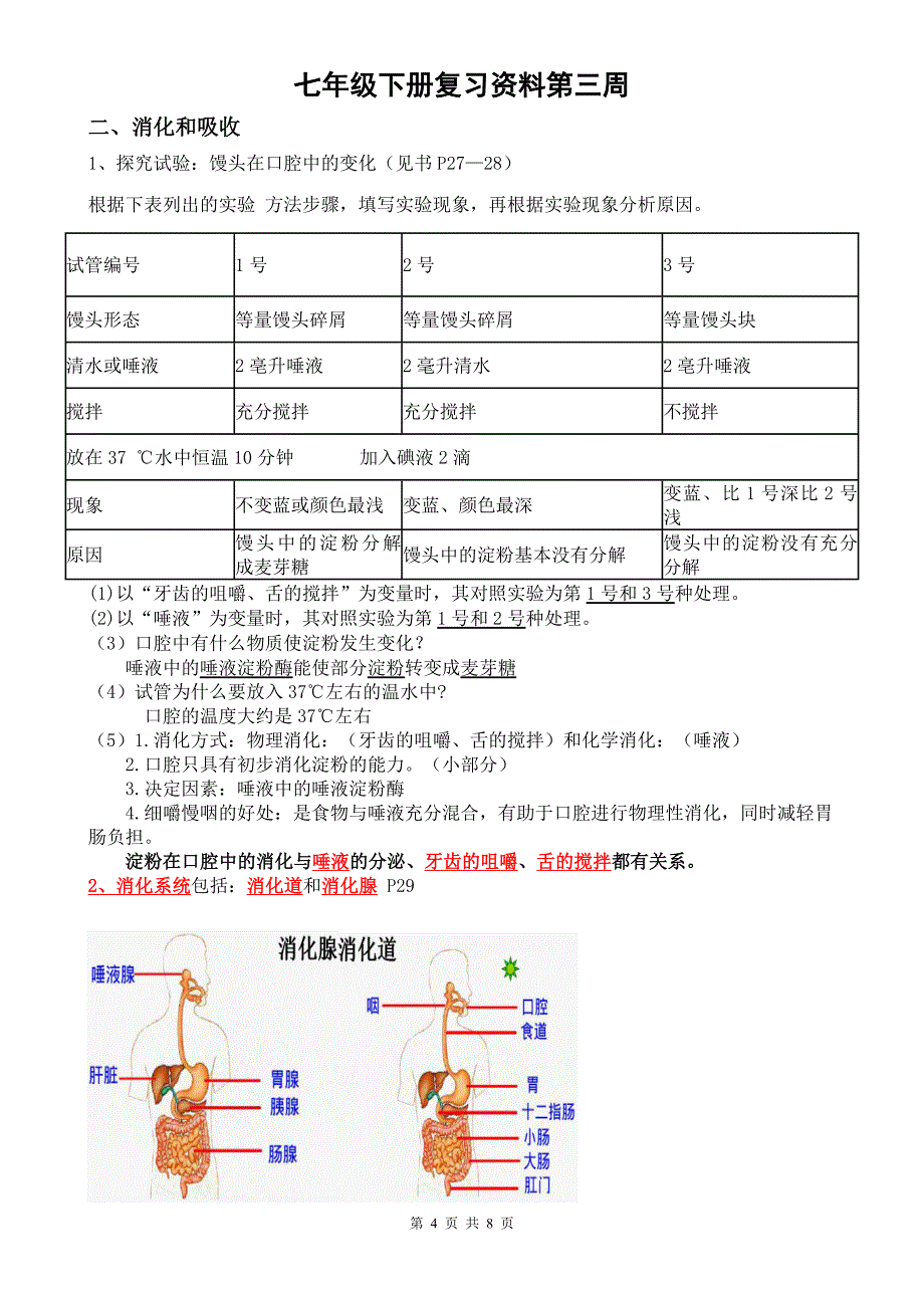 七年级下册生物复习资料第三周_第4页