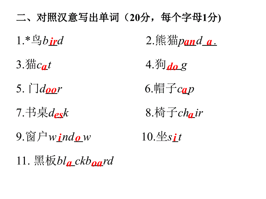 外研版新三年级上册3-5模块测试题_第4页