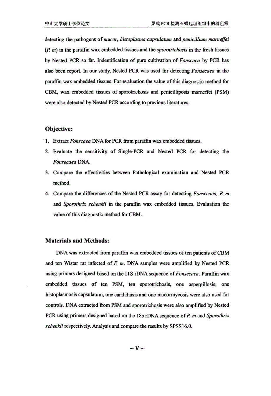 巢式pcr检测石蜡包埋组织中的着色霉_第4页