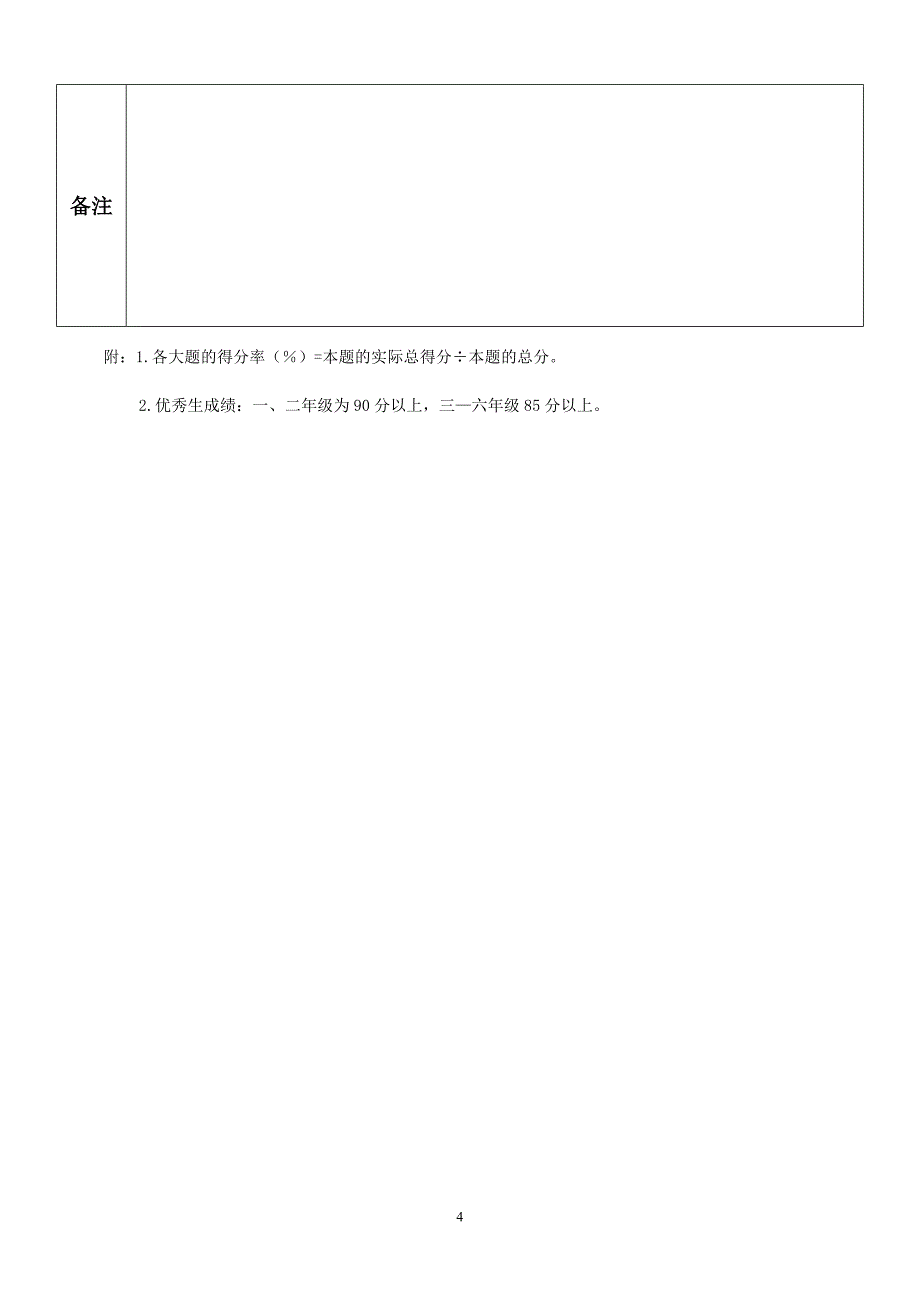 英华学校四年级数学试卷分析表_第4页