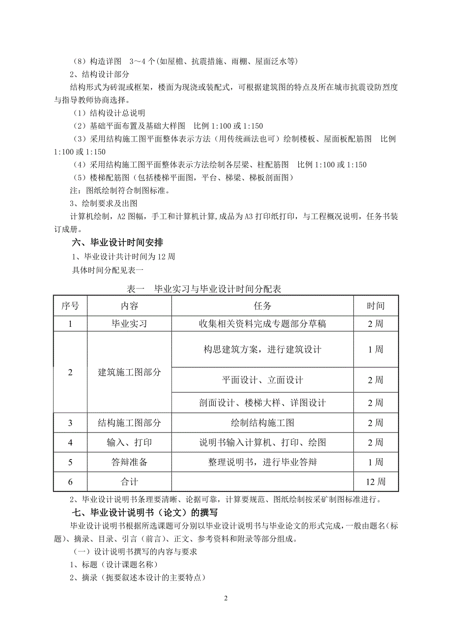 毕业设计教学大纲1——施工图设计_第3页