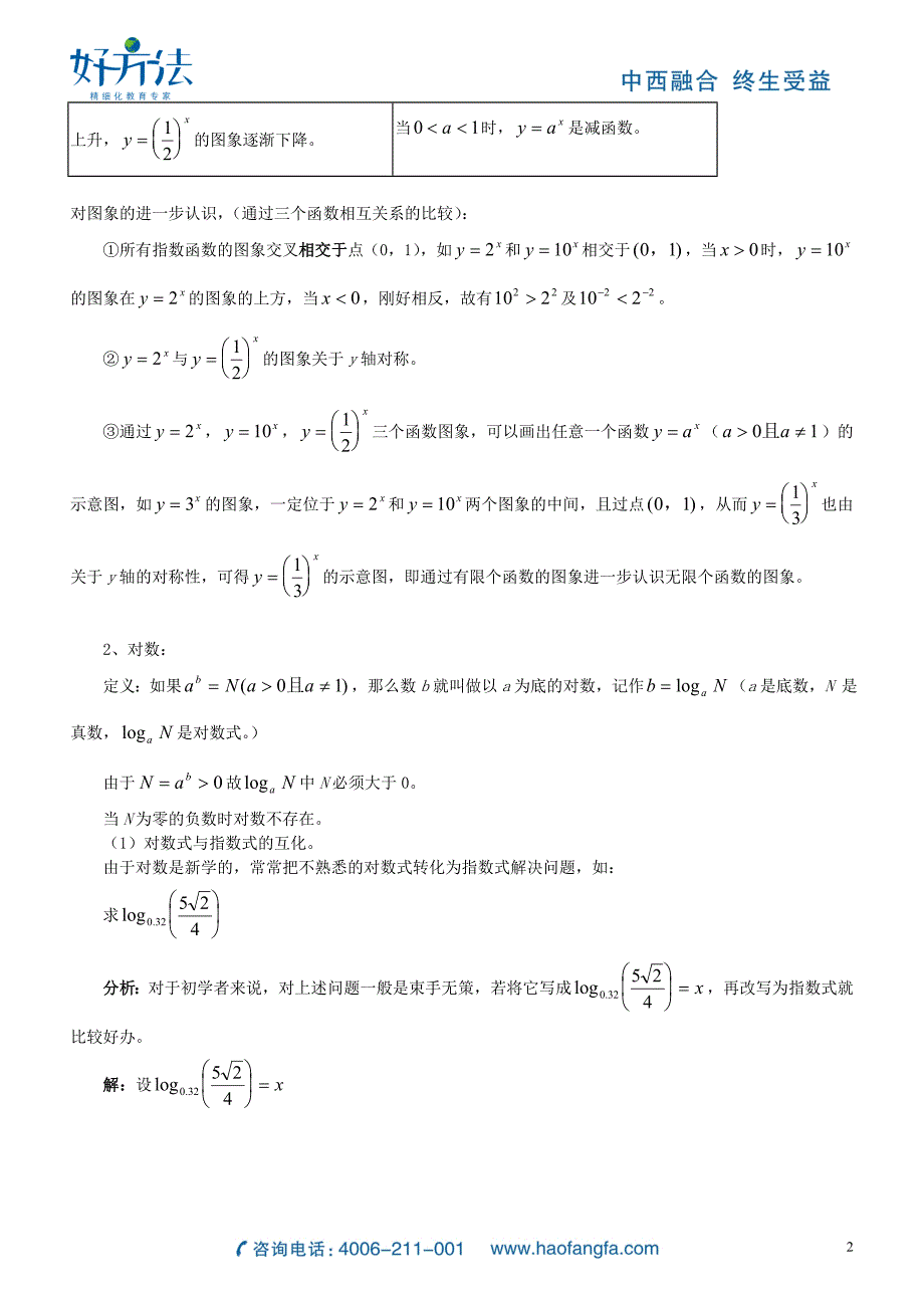 对数指数函数公式全集【精华版】_第2页