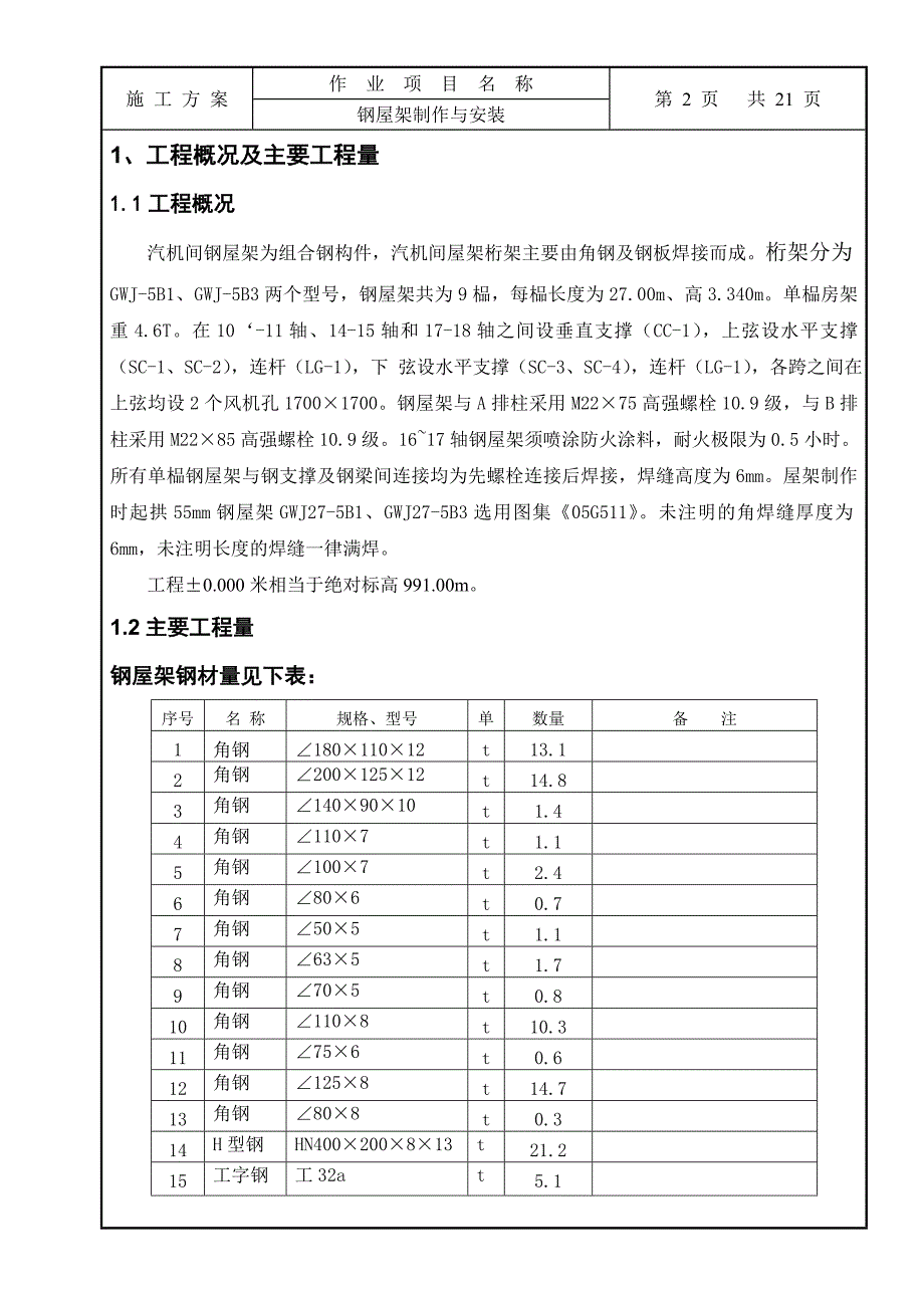 钢屋架施工方案-白音华金山电厂新建工程_第4页