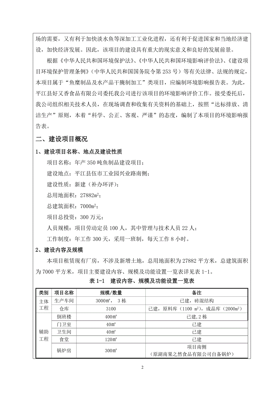 年产350吨鱼制品建设项目环评报告表平江县好又香食品有限公司_第2页