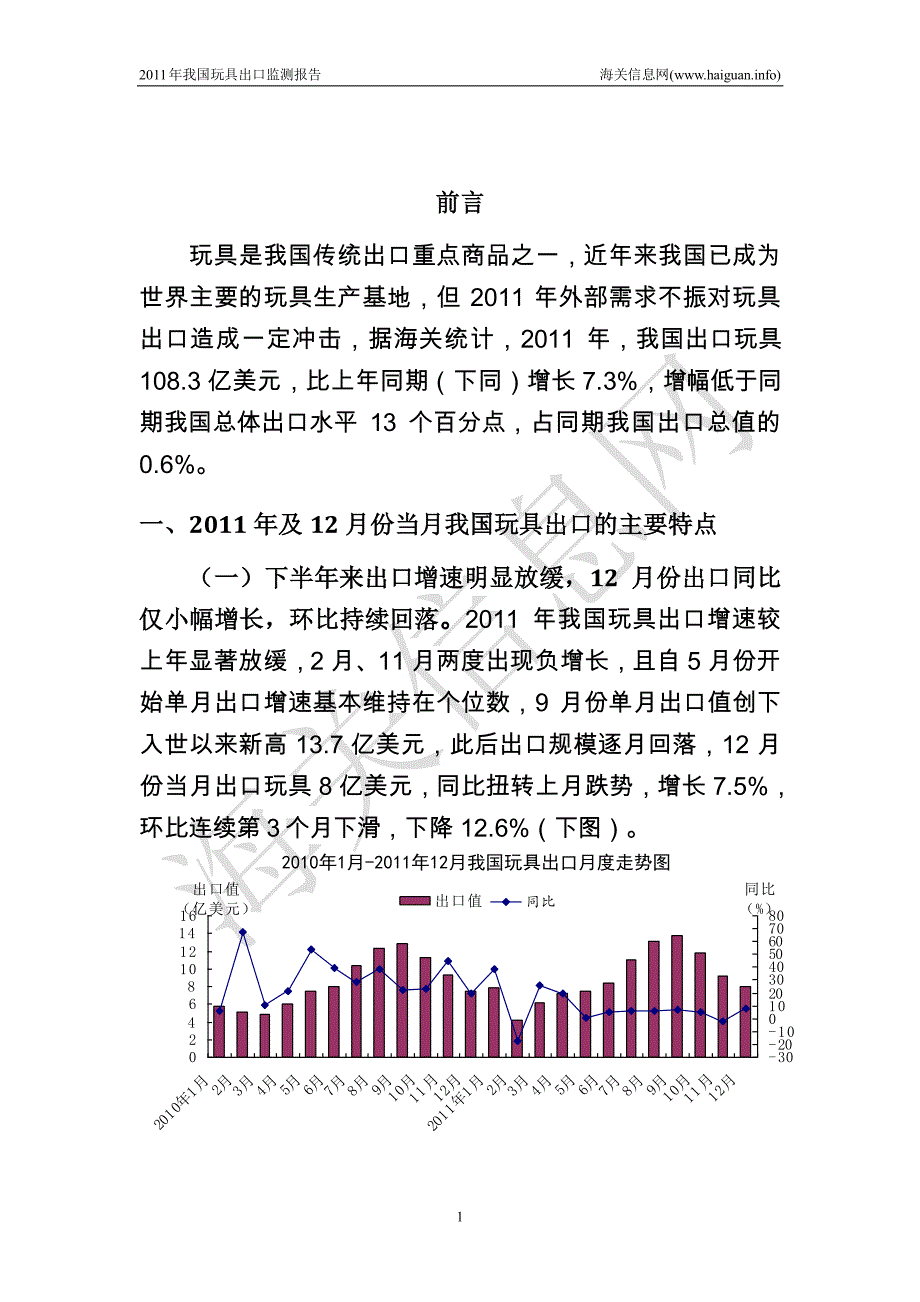 2011年我国玩具出口监测报告(来自海关信息网)_第4页