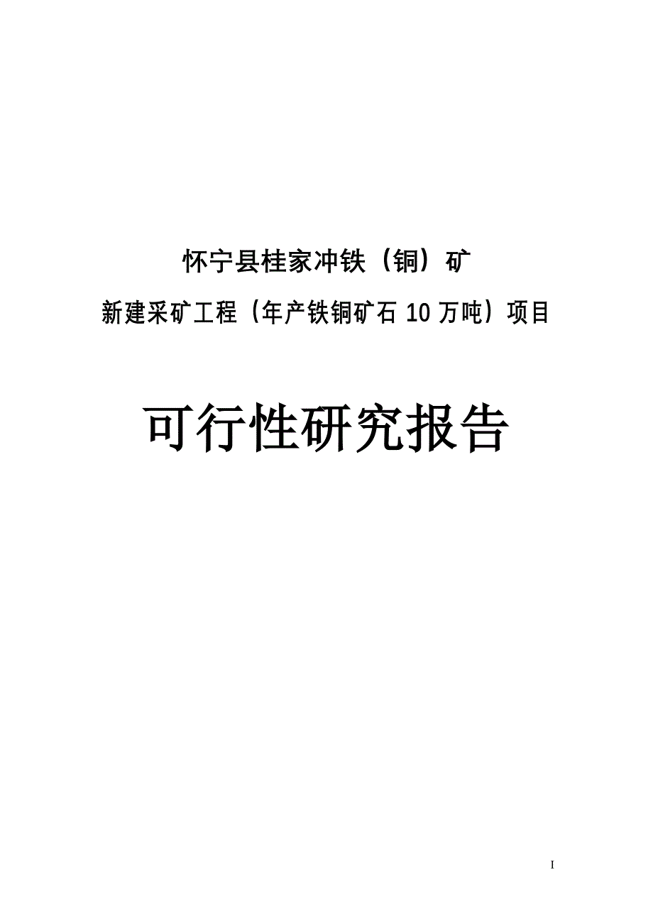 年产铁铜矿石10万吨项目可行性研究报告94页_第1页