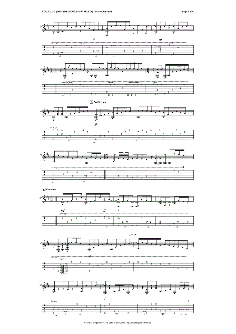 PierreBensusan《FourAm》指弹吉他谱_第2页