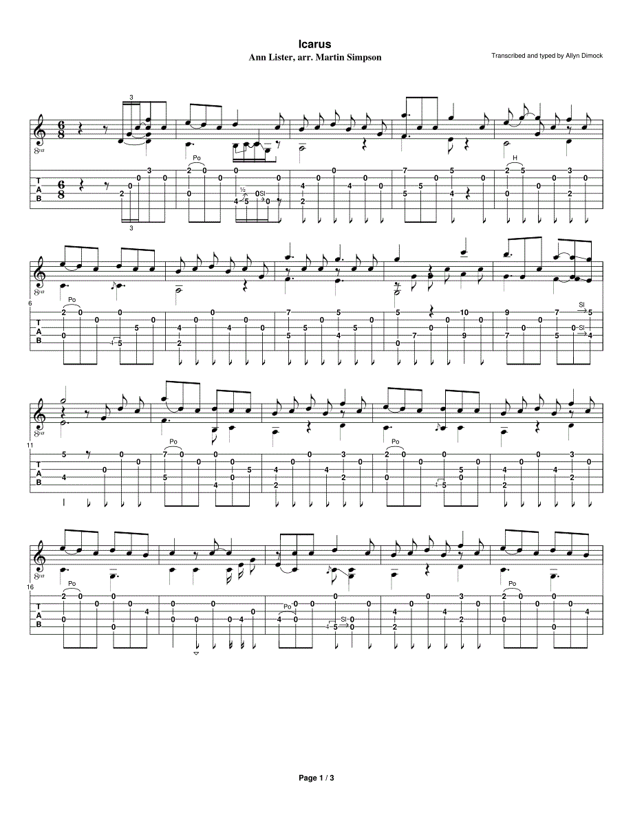 《Icarus》指弹吉他谱_第1页