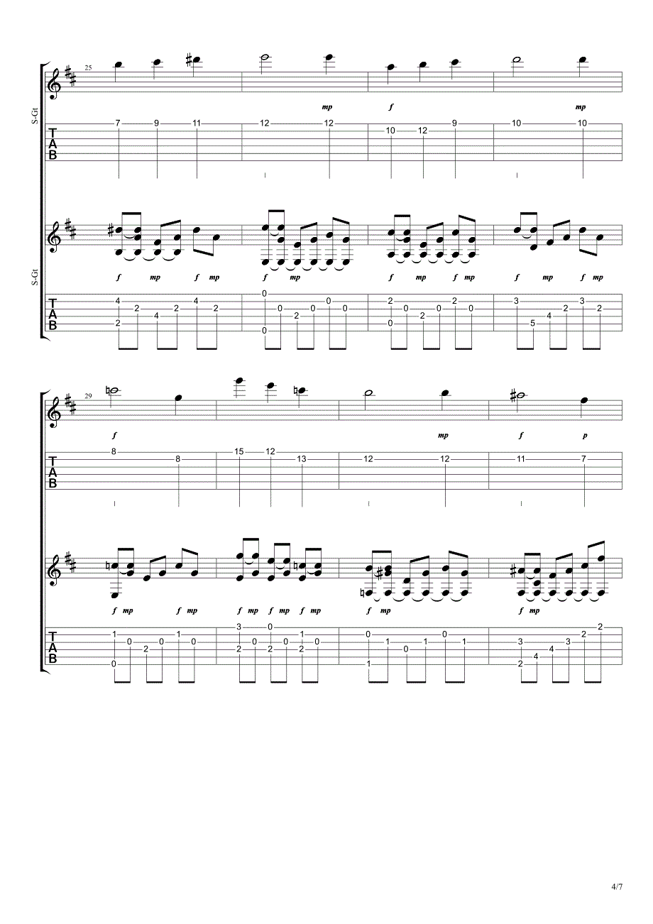 村治佳织师徒《月光》二重奏吉他谱_第4页