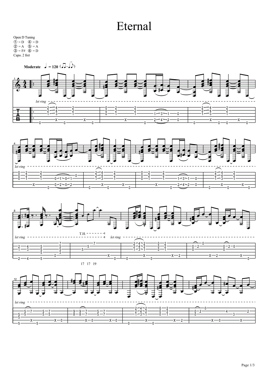 《岸部真明-Eternal》吉他谱_第1页